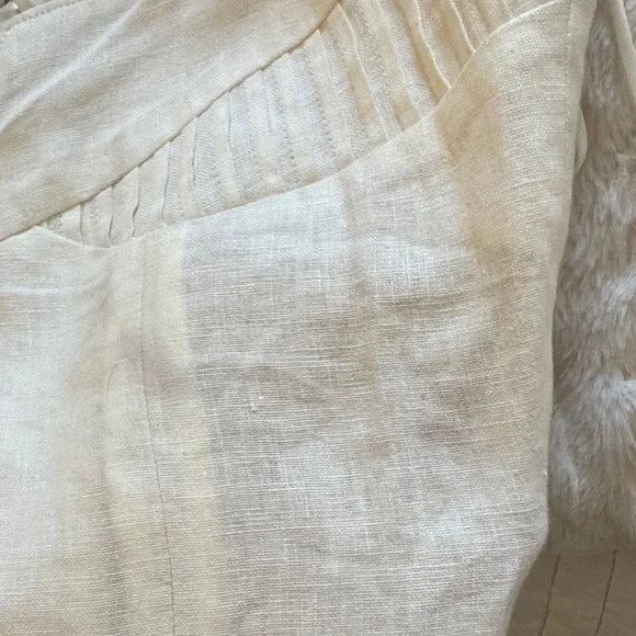 Lace-Trim White Linen Corset Tank Top - Picture 3 of 5